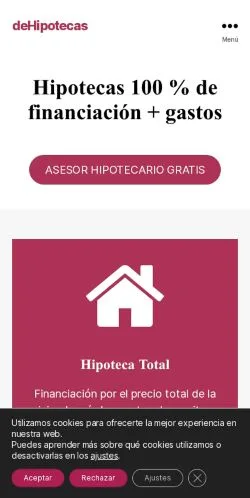 Anteprima del sito De Hipotecas, media di Spagna per articoli sponsorizzati