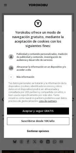 Anteprima del sito Yorokobu, media di Spagna per articoli sponsorizzati