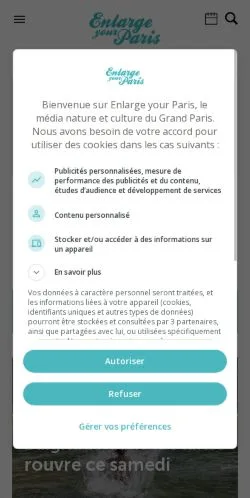 스폰서 기사용 프랑스 매체 Enlarge Your Paris 사이트 미리보기