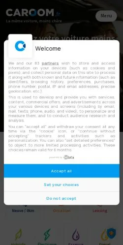 Preview of the Caroom website, a media outlet in France for sponsored articles