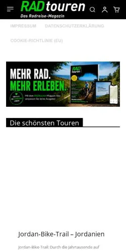 Anteprima del sito Radtourenmagazin, media di Germania per articoli sponsorizzati
