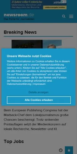 Anteprima del sito Newsroom, media di Germania per articoli sponsorizzati