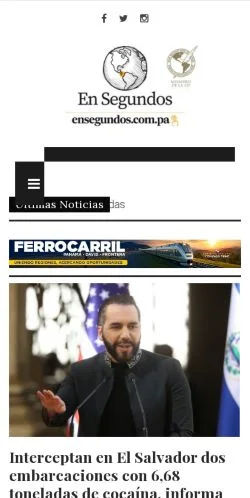 Anteprima del sito En Segundos Panama, media di Spagna per articoli sponsorizzati