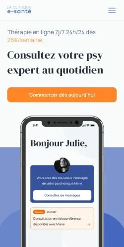 스폰서 기사용 프랑스 매체 La Clinique E-Santé 사이트 미리보기