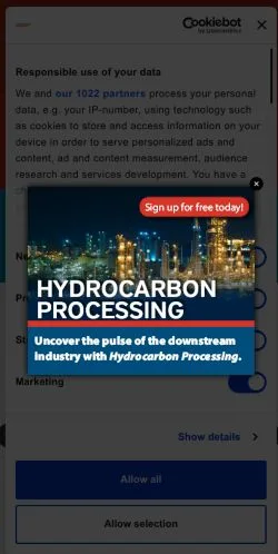 Aperçu du site Hydrocarbon Processing, média de États-Unis pour articles sponsorisés