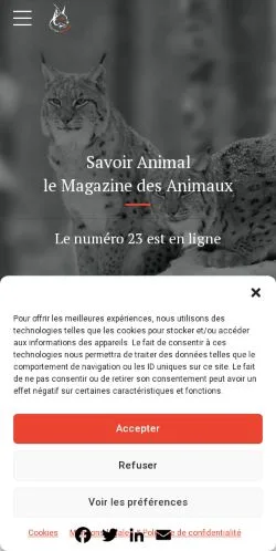 Anteprima del sito Savoir Animal, media di Francia per articoli sponsorizzati