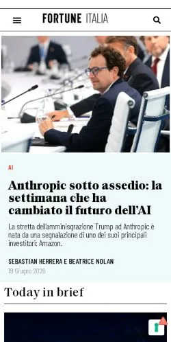 Anteprima del sito Fortune Italia, media di Italia per articoli sponsorizzati