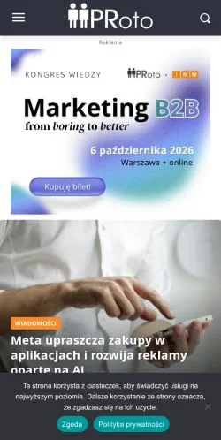 Vorschau der Website PRoto, Medium aus Polen für gesponserte Artikel