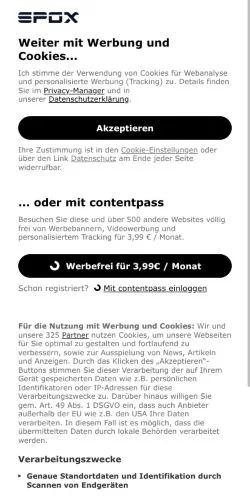 Aperçu du site spox, média de Allemagne pour articles sponsorisés