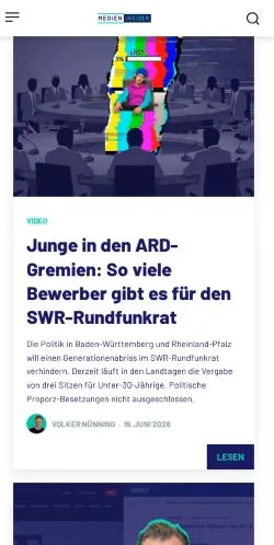 スポンサード記事向けのドイツメディア、Medieninsiderのサイトプレビュー