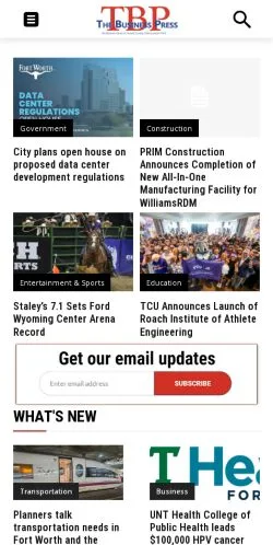 Podgląd witryny Fort Worth Business Press, medium z kraju Stany Zjednoczone do artykułów sponsorowanych