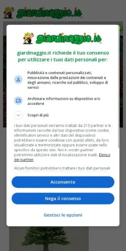 Anteprima del sito Giardinaggio, media di Italia per articoli sponsorizzati