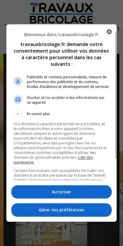 Anteprima del sito Travaux Bricolage, media di Francia per articoli sponsorizzati