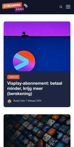 Forhåndsvisning av nettstedet Streamingfans, medium fra Nederland for sponsede artikler