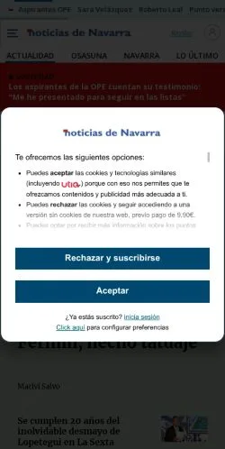 Podgląd witryny Noticias de Navarra, medium z kraju Hiszpania do artykułów sponsorowanych