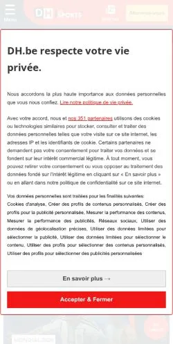 Voorbeeld van de site La Dernière Heure, medium uit België voor gesponsorde artikelen