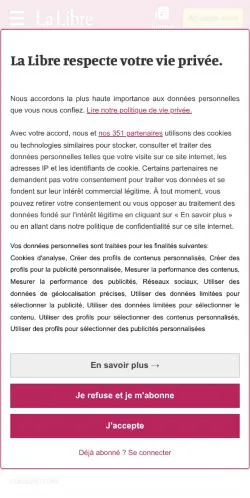 Anteprima del sito La Libre, media di Belgio per articoli sponsorizzati