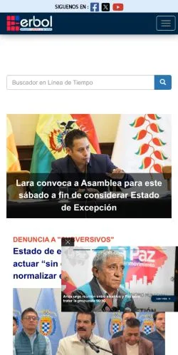 Vista previa del sitio Erbol, medio de España para artículos patrocinados
