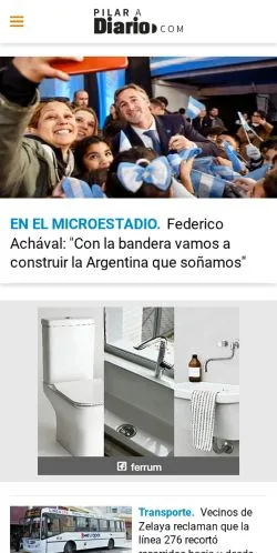 Podgląd witryny Pilar a Diario, medium z kraju Argentyna do artykułów sponsorowanych
