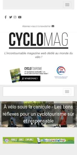 Anteprima del sito Cyclotourisme Mag, media di Francia per articoli sponsorizzati