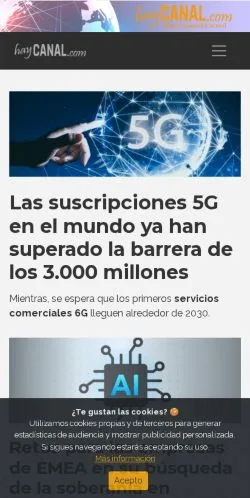 Anteprima del sito HayCanal, media di Spagna per articoli sponsorizzati