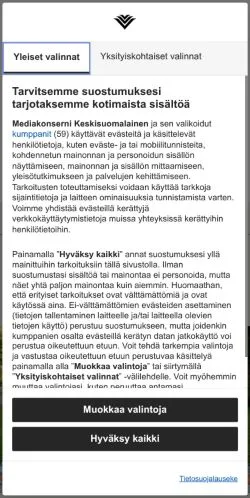 Anteprima del sito Savon Sanomat, media di Finlandia per articoli sponsorizzati