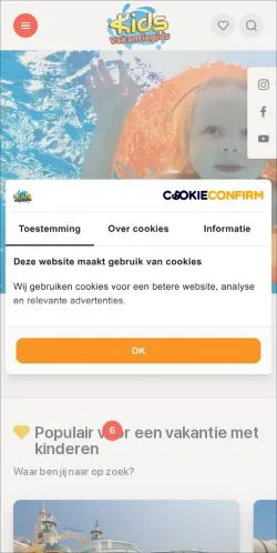 Podgląd witryny Kids Vakantie Gids, medium z kraju Holandia do artykułów sponsorowanych