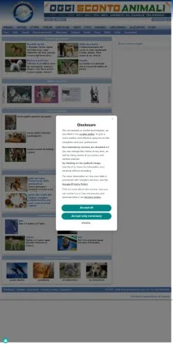 Podgląd witryny Animali Nel Mondo, medium z kraju Włochy do artykułów sponsorowanych