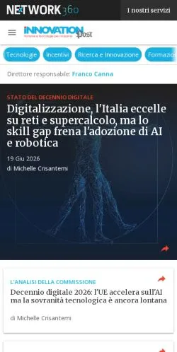 Vista previa del sitio Innovation Post, medio de Italia para artículos patrocinados
