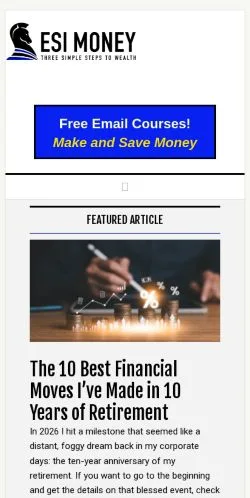 Sponsorlu makaleler için Amerika Birleşik Devletleri medyası ESI Money sitesinin önizlemesi