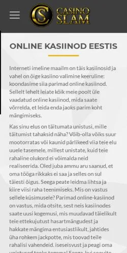 Podgląd witryny Casino Slam, medium z kraju Estonia do artykułów sponsorowanych