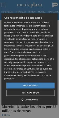 Anteprima del sito Murcia Plaza, media di Spagna per articoli sponsorizzati