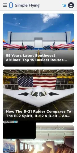 Aperçu du site Simple Flying, média de États-Unis pour articles sponsorisés