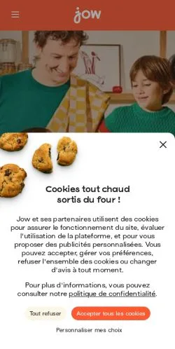 Aperçu du site Jow, média de France pour articles sponsorisés