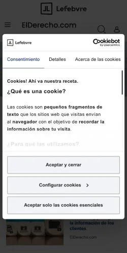 スポンサード記事向けのスペインメディア、El Derechoのサイトプレビュー