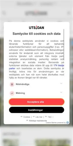 スポンサード記事向けのスウェーデンメディア、Utsidanのサイトプレビュー