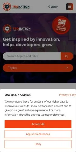 Anteprima del sito TEQnation, media di Stati Uniti per articoli sponsorizzati