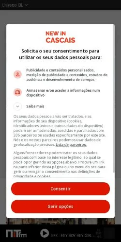 Anteprima del sito New in Cascais, media di Portogallo per articoli sponsorizzati