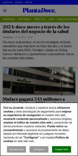 Anteprima del sito PlantaDoce, media di Spagna per articoli sponsorizzati