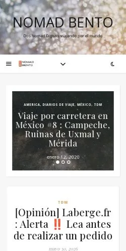 Anteprima del sito Nomad Bento, media di Spagna per articoli sponsorizzati