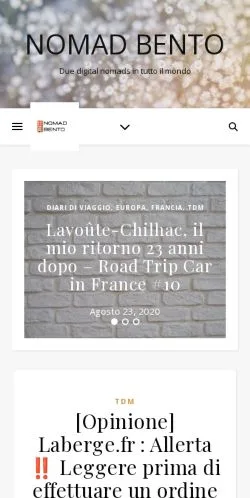 Anteprima del sito Nomad Bento, media di Italia per articoli sponsorizzati