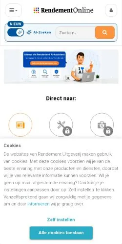 Podgląd witryny Rendement Uitgeverij, medium z kraju Holandia do artykułów sponsorowanych