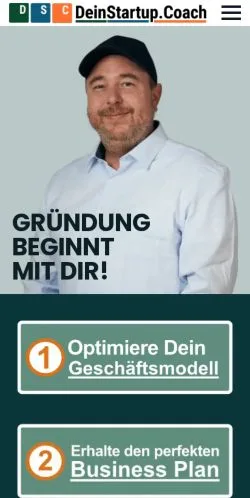 Anteprima del sito Dein Startup Coach, media di Germania per articoli sponsorizzati