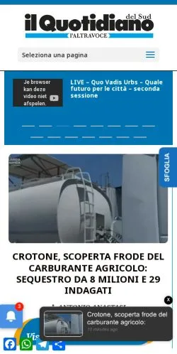 Anteprima del sito Il Quotidiano del Sud, media di Italia per articoli sponsorizzati