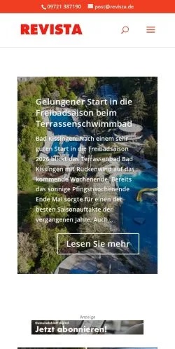Preview of the Revista Verlag website, a media outlet in Germany for sponsored articles