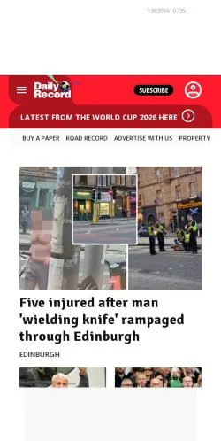 Anteprima del sito Daily Record & Sunday Mail, media di Regno Unito per articoli sponsorizzati