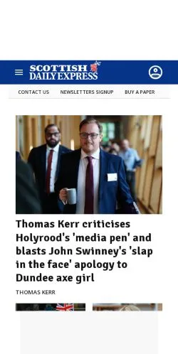 Anteprima del sito Scottish Daily Express, media di Regno Unito per articoli sponsorizzati