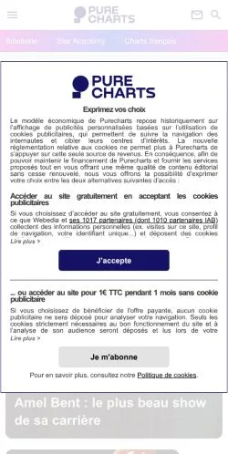 Anteprima del sito Pure Charts, media di Francia per articoli sponsorizzati