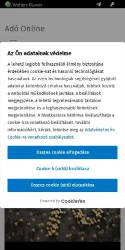 Aperçu du site Adó Online, média de Hongrie pour articles sponsorisés