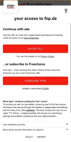 Vorschau der Website Fnp, Medium aus Deutschland für gesponserte Artikel